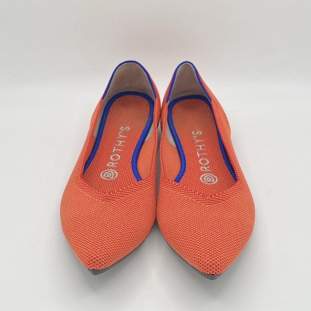 Rothy’s The Point Orange Knit Ballet Flats Women’s 7.5 Washable Casual - Picture 2 of 10